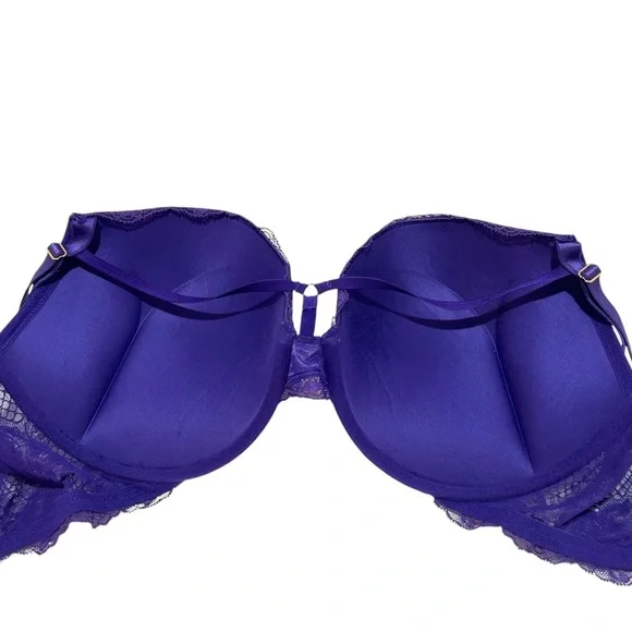 VICTORIA'S SECRET Bombshell Adds 2-cup sizes Strappy Fishnet Floral 38DD/38E - Picture 4 of 11